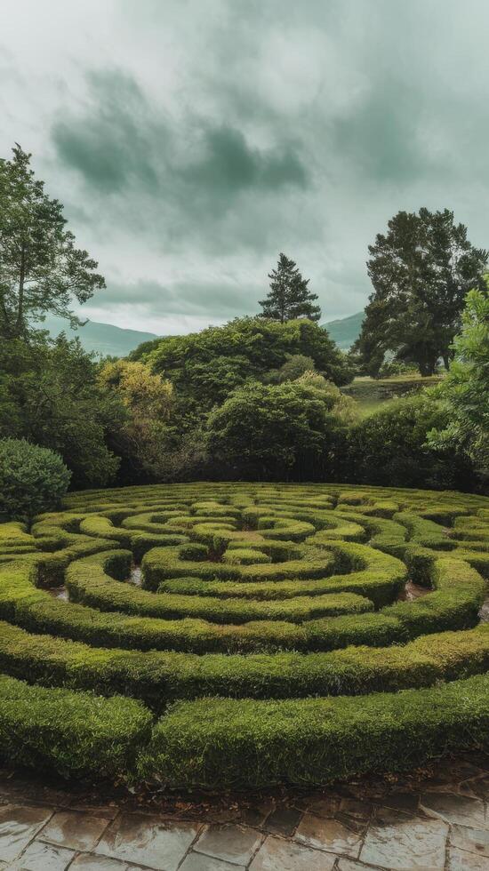 Labyrinth of green plants in cantabria spn photo