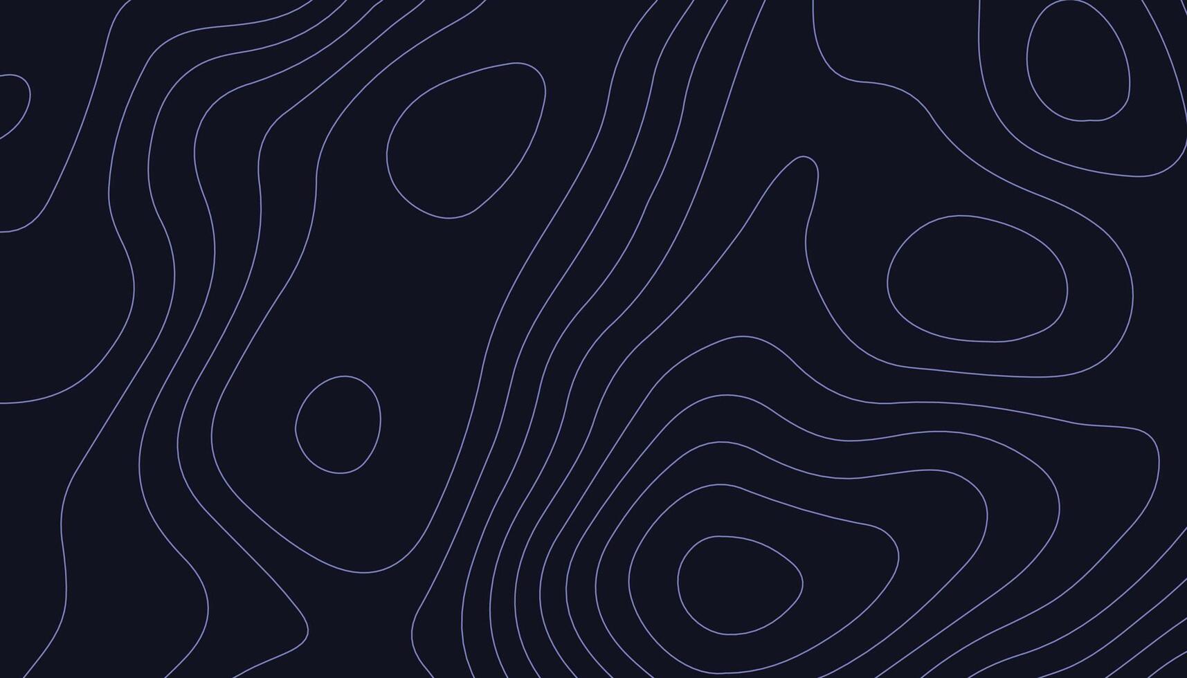 Dark Topographic Contour Map Background. Abstract Elevation Line Art vector