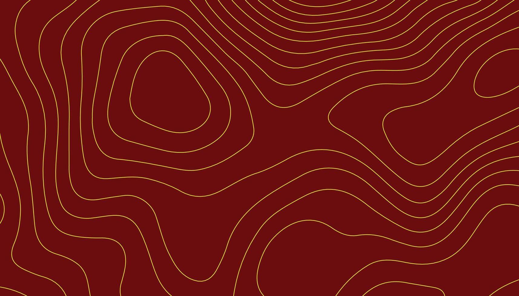 Deep Red Topographic Map Background. Elegant Gold Contour Line Design vector