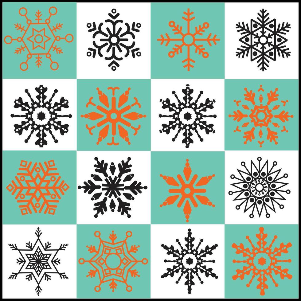 High-Quality Snowflake Elements vector