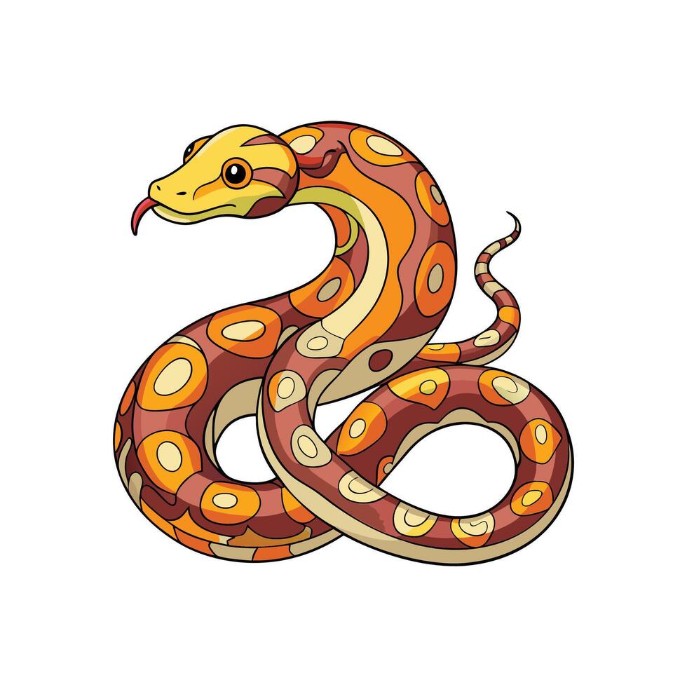 Vibrant Reticulated Python Coloring Design for Kids 56970231 Vector Art ...