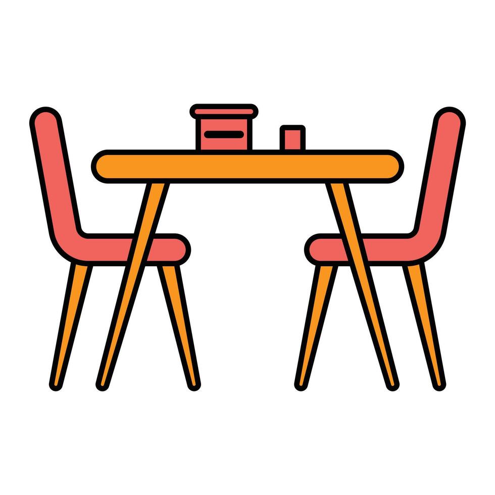 Stylized Table and Chair Illustration vector