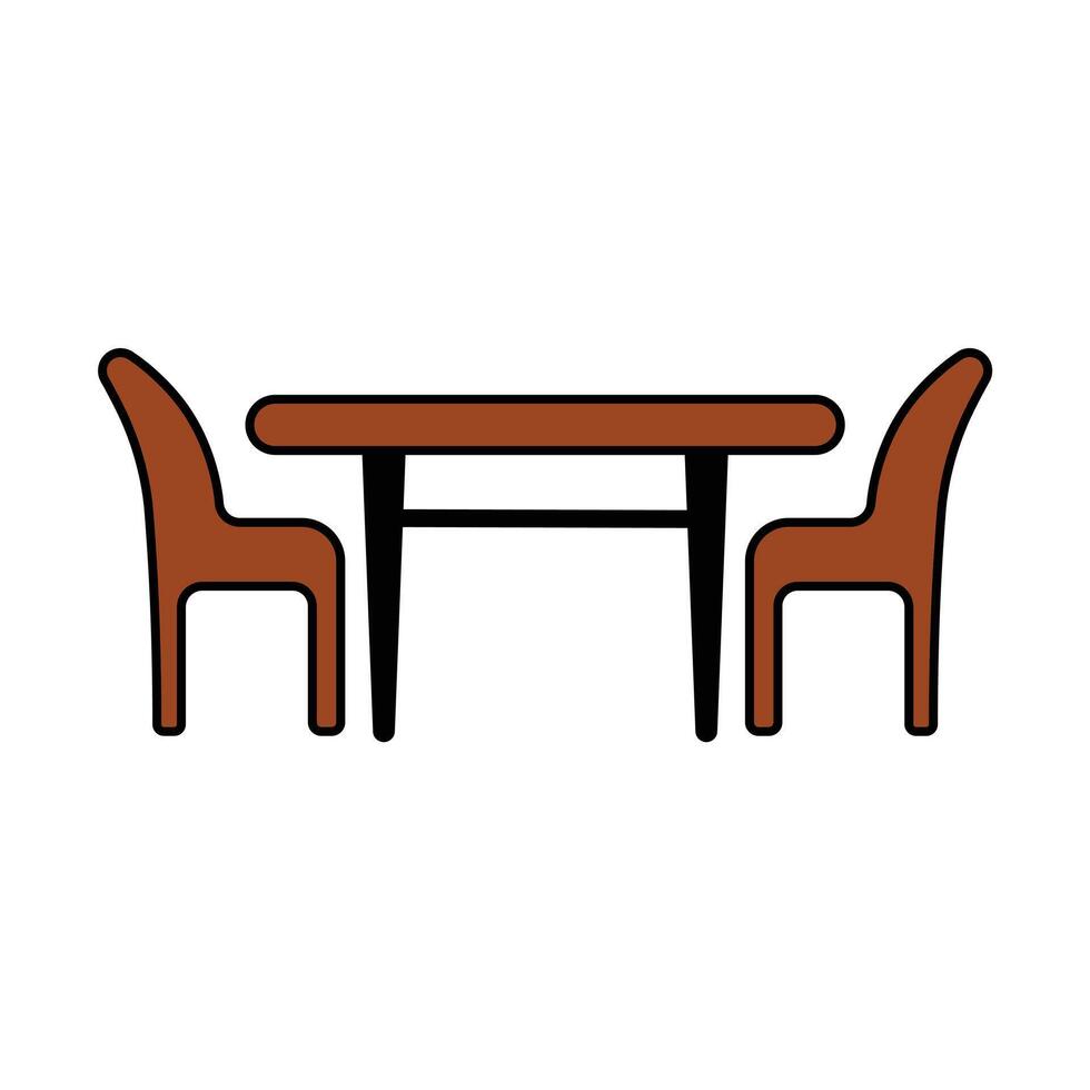 Minimalist Table and Chairs Illustration vector
