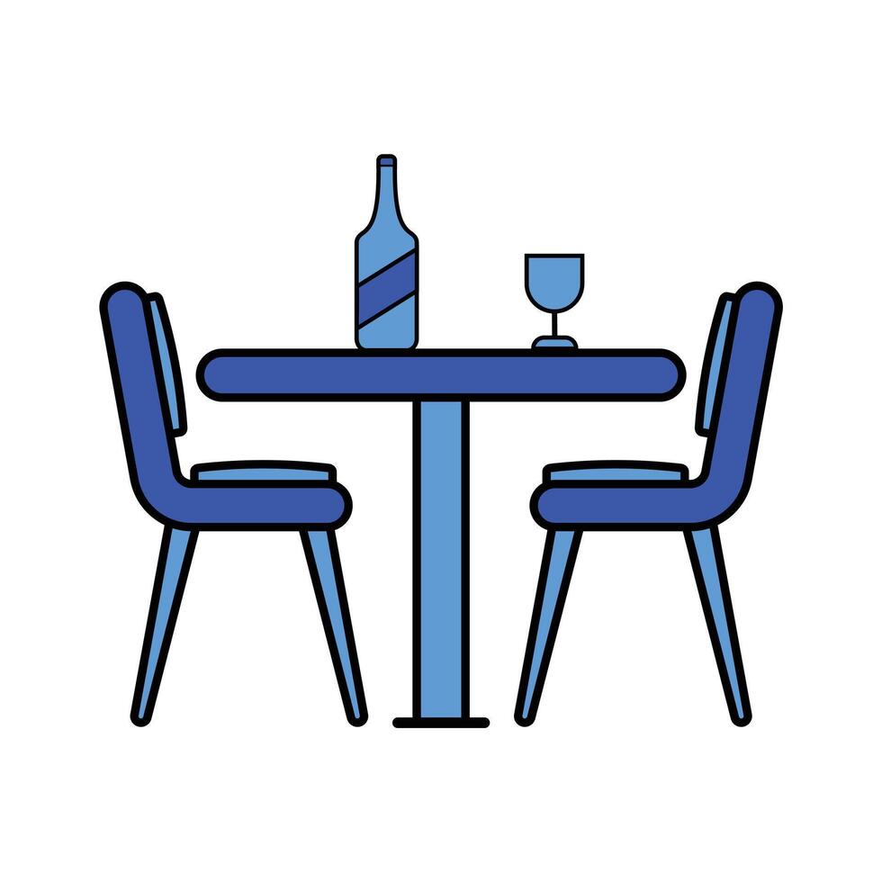 Minimalist Dining Table and Chairs Illustration vector