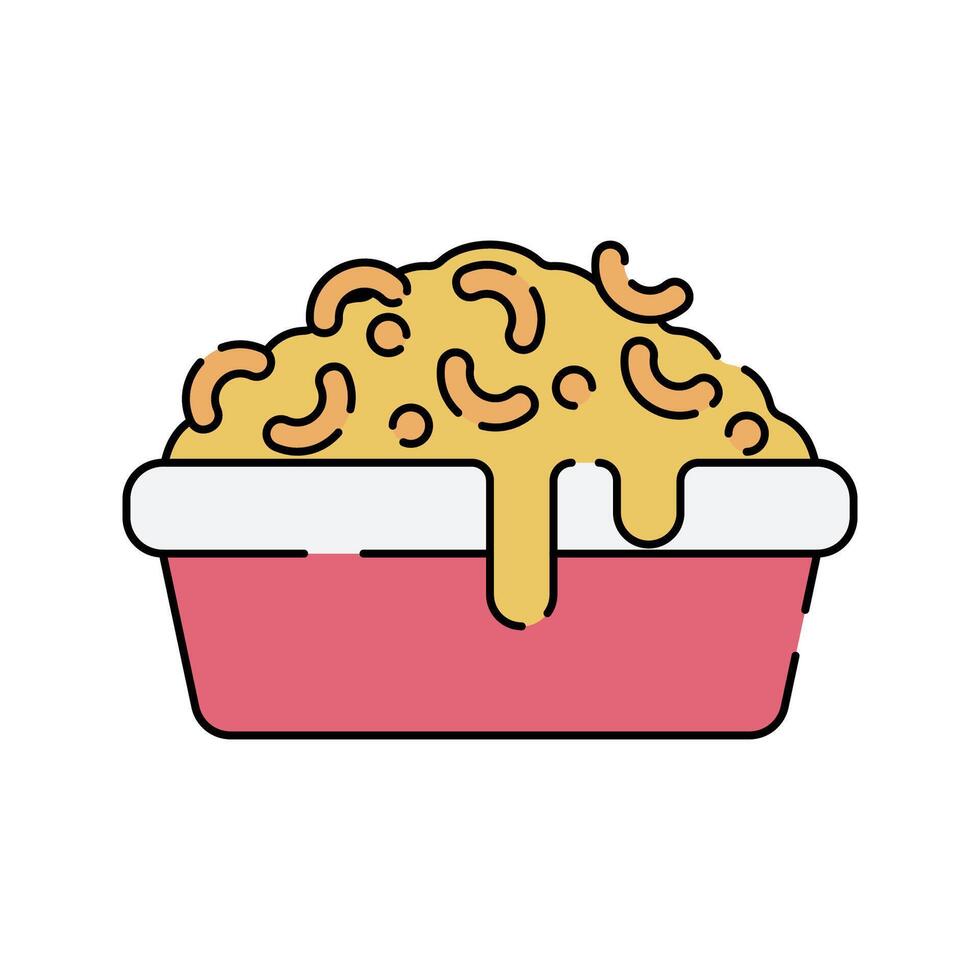 Macaroni and Cheese Icon Flat design, baked cheesy pasta, great for menu icons and food advertisements. vector