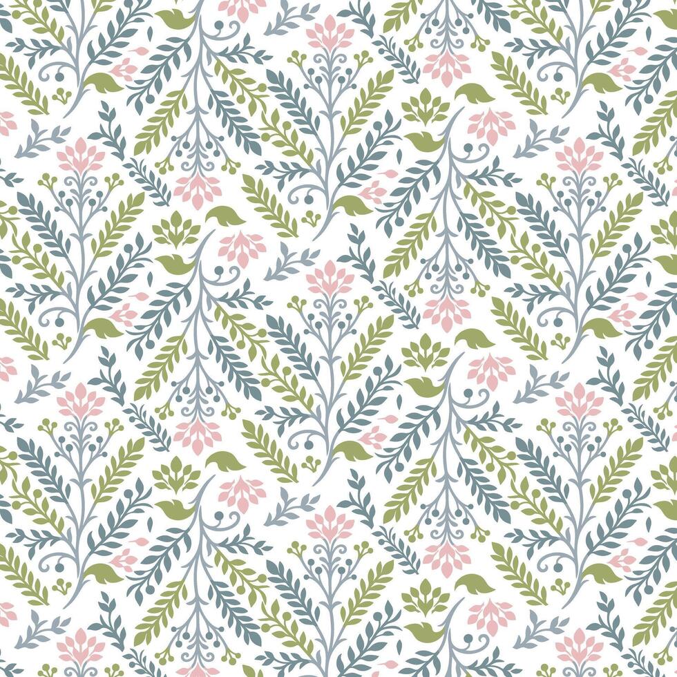 elegant floral pattern with detailed botanical foliage and repeating design for fashion and fabric printing vector