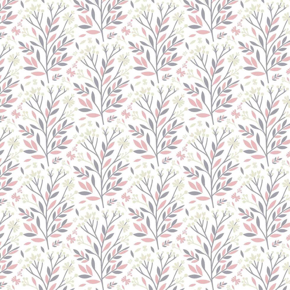 floral pattern with elegant repeating botanical motifs and detailed ornamental leaf designs for fabric and wallpaper vector