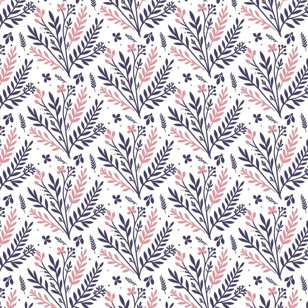 seamless floral pattern with delicate ornamental foliage and elegant botanical details for fashion and textiles vector