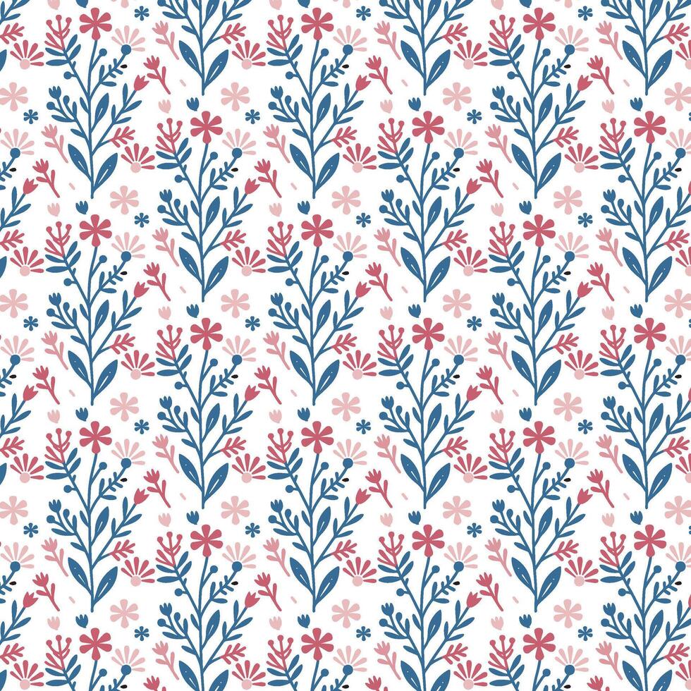 floral pattern with stylish botanical elements and seamless nature inspired ornamental details for wrapping paper vector