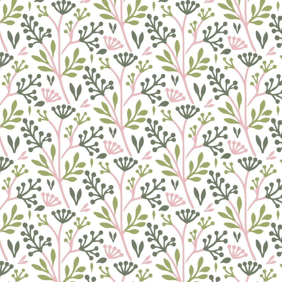 seamless floral pattern with seasonal nature inspired blossoms and botanical foliage for stylish backgrounds vector