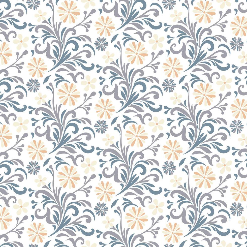 floral pattern with intricate foliage and ornamental details for seamless wallpaper and nature inspired prints vector