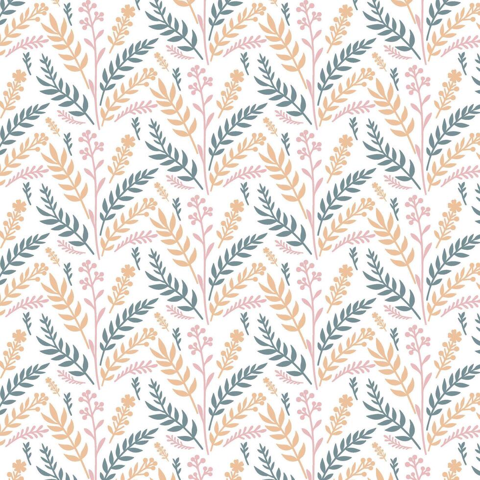 floral pattern with detailed ornamental flower stems and seamless botanical garden inspired motifs for fabric prints vector