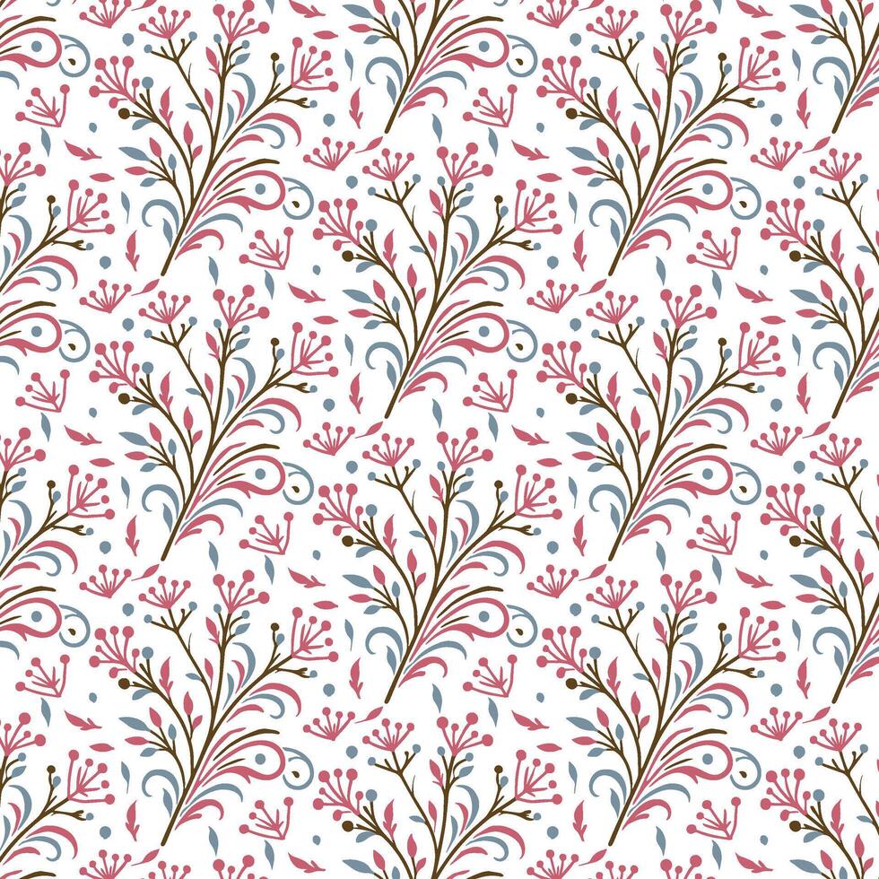 floral pattern with elegant botanical illustrations and seamless foliage details for stylish surface prints vector