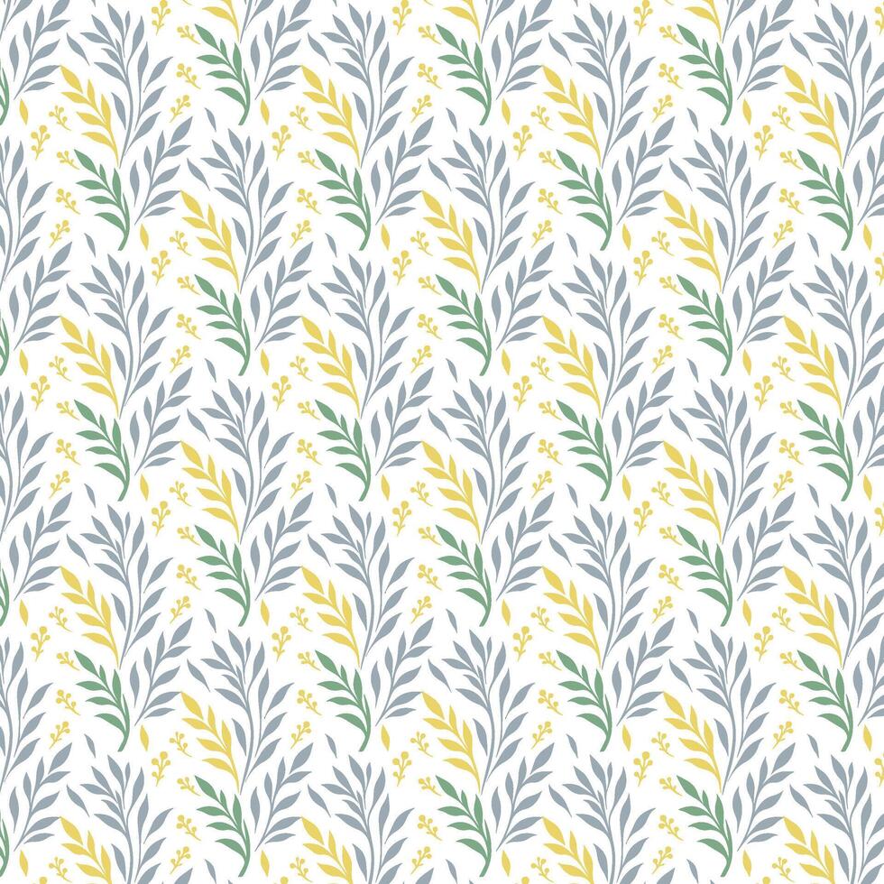 floral pattern with elegant botanical details and seamless ornamental foliage for textile and fashion printing vector