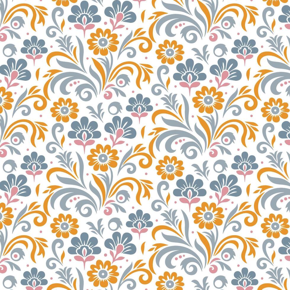 seamless floral pattern with stylish botanical illustrations and detailed leaf arrangements for wallpaper vector