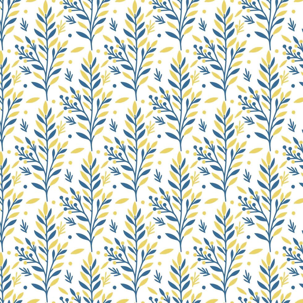 seamless floral pattern with seasonal botanical blossoms and ornamental foliage details for textile and wrapping paper vector