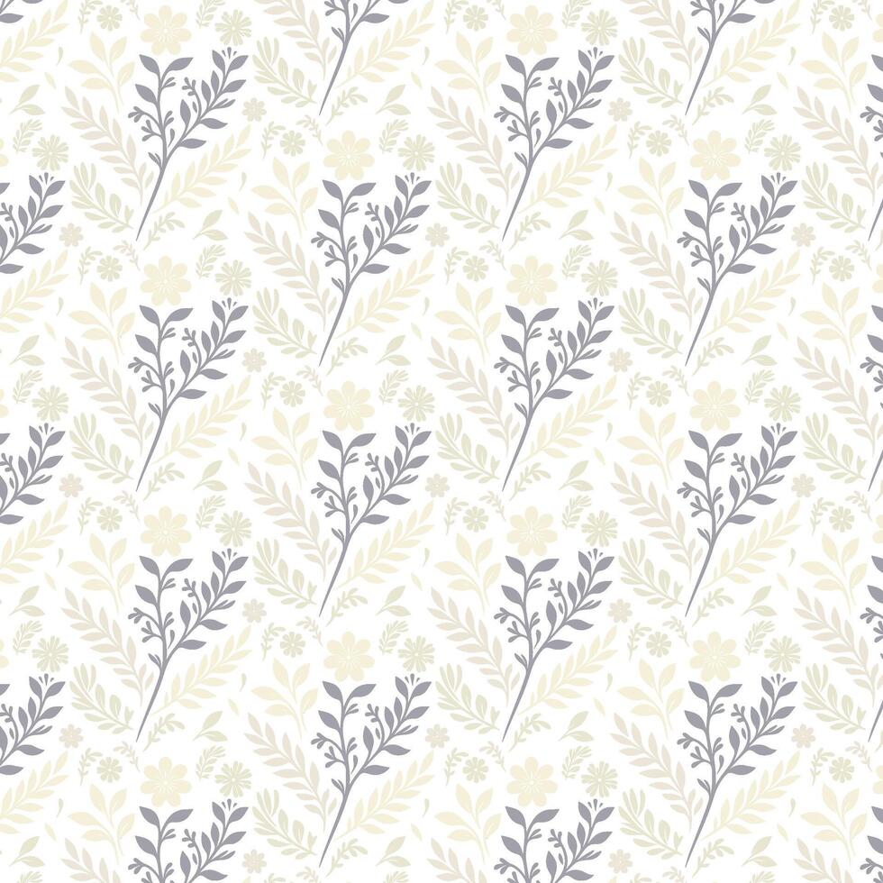 seamless floral pattern with intricate botanical foliage and ornamental elements for textile and fashion printing vector