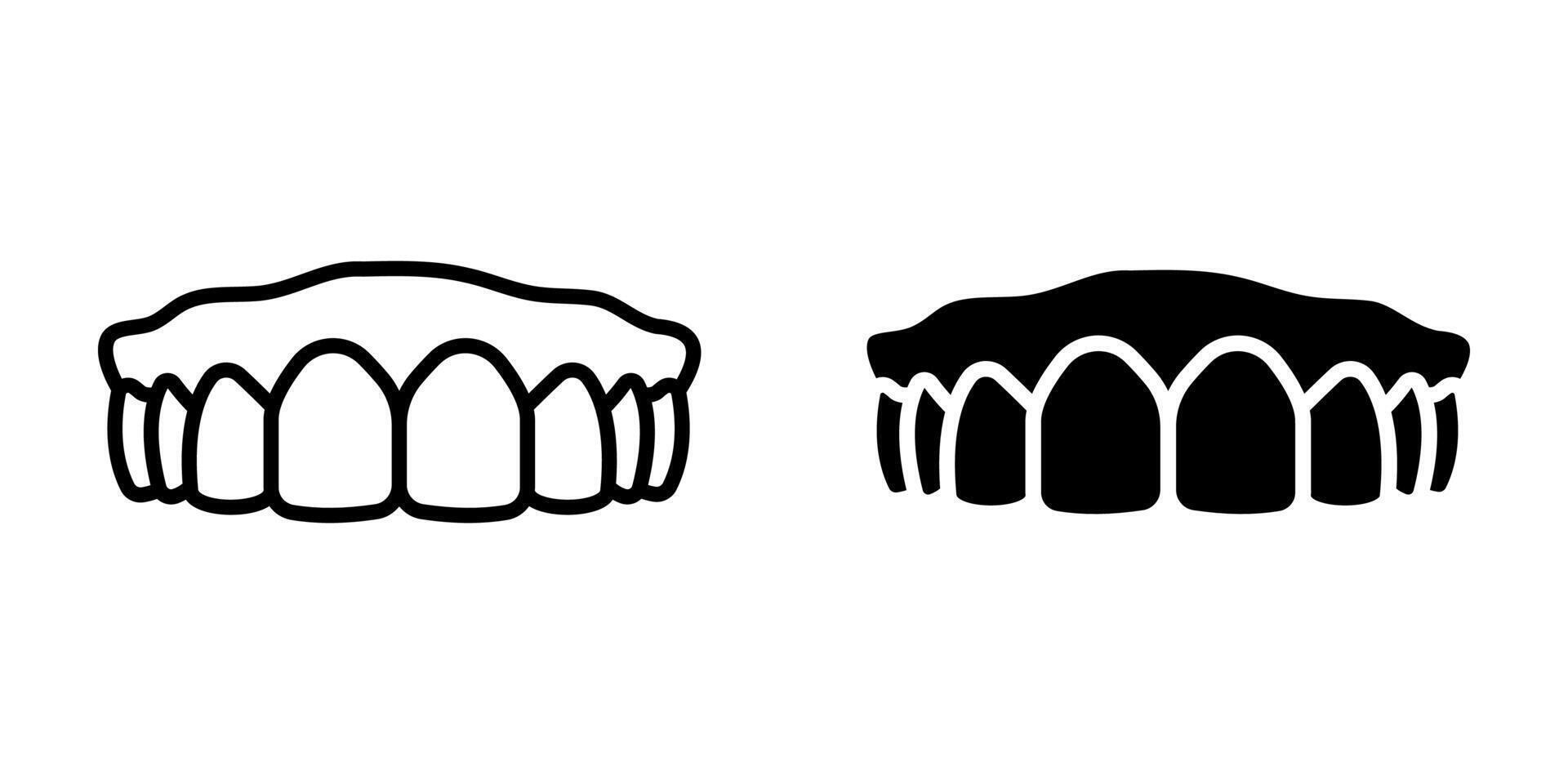 Tooth icon set. for mobile concept and web design on white background vector
