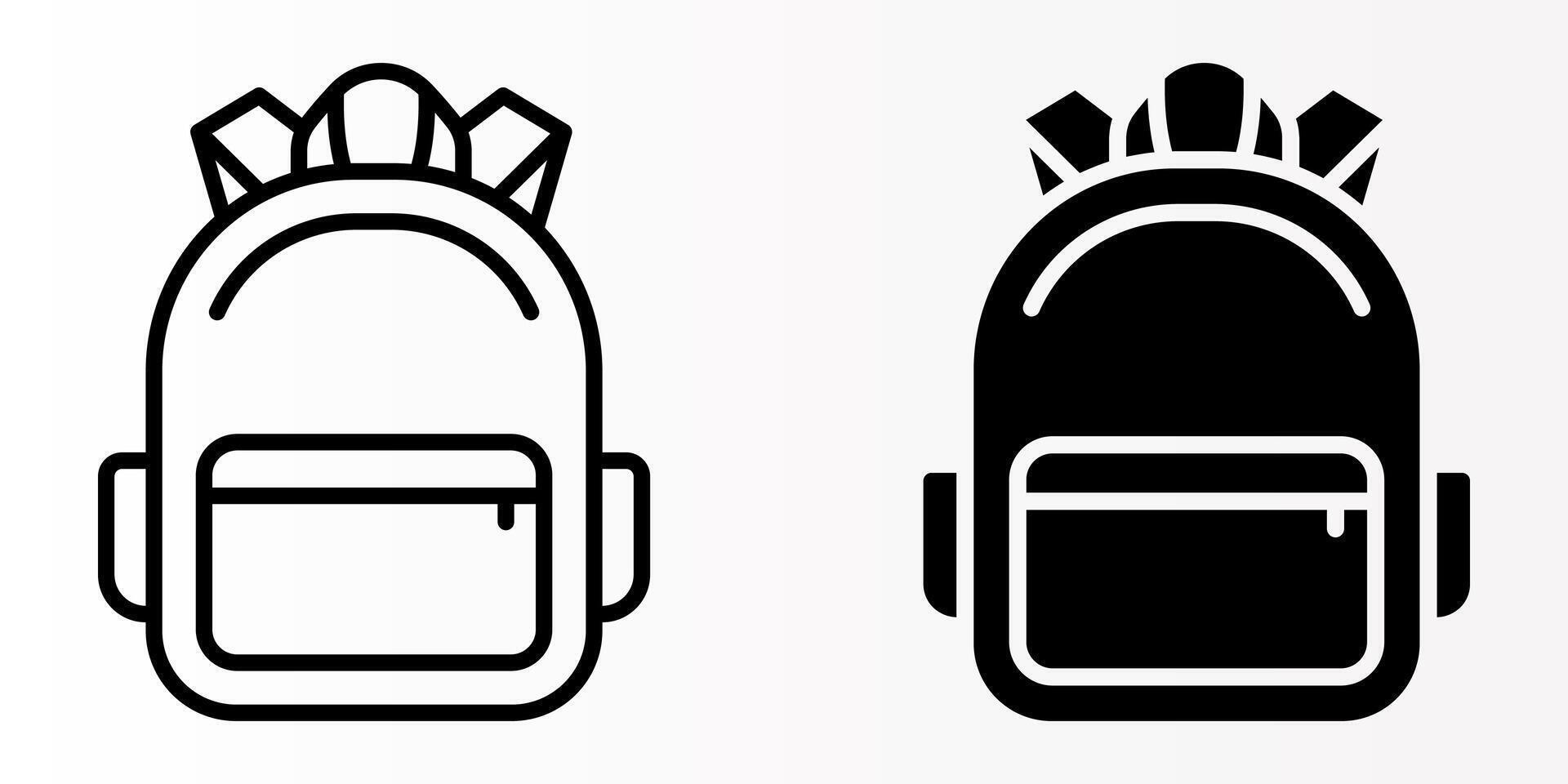 Backpack icons set. for mobile concept and web design. illustration on white background vector