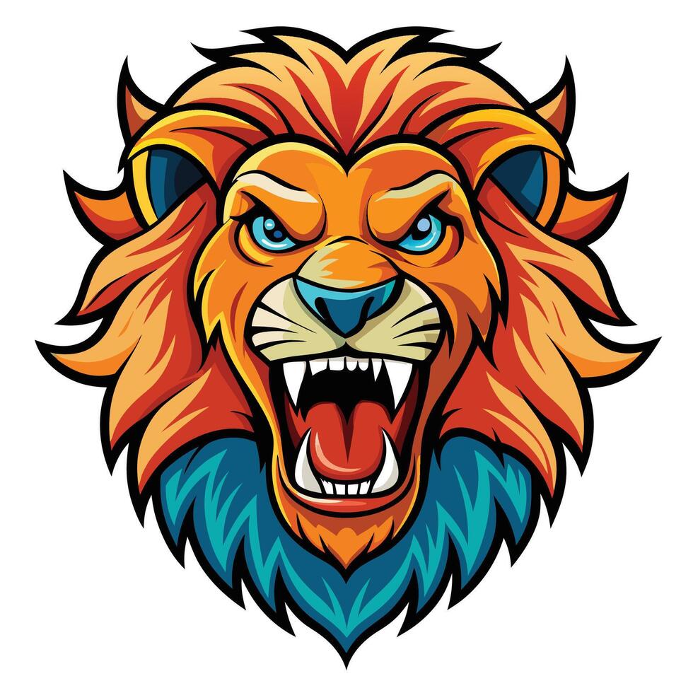 lion head mascot mascot head, white background vector