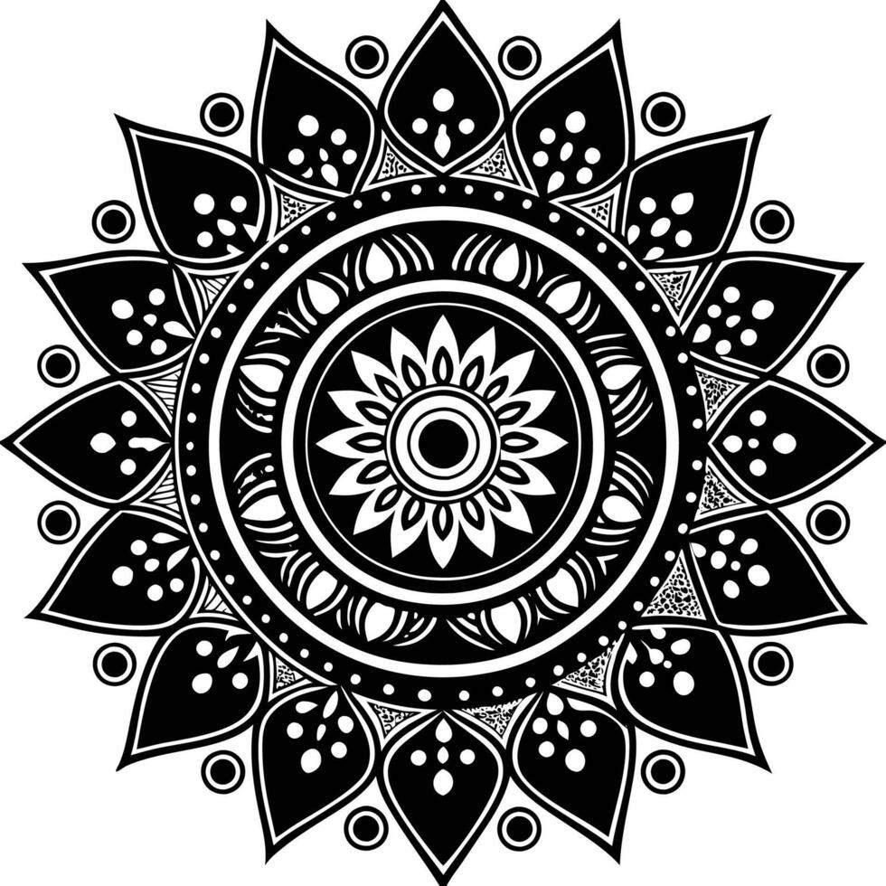 a black and white design with circular pattern vector