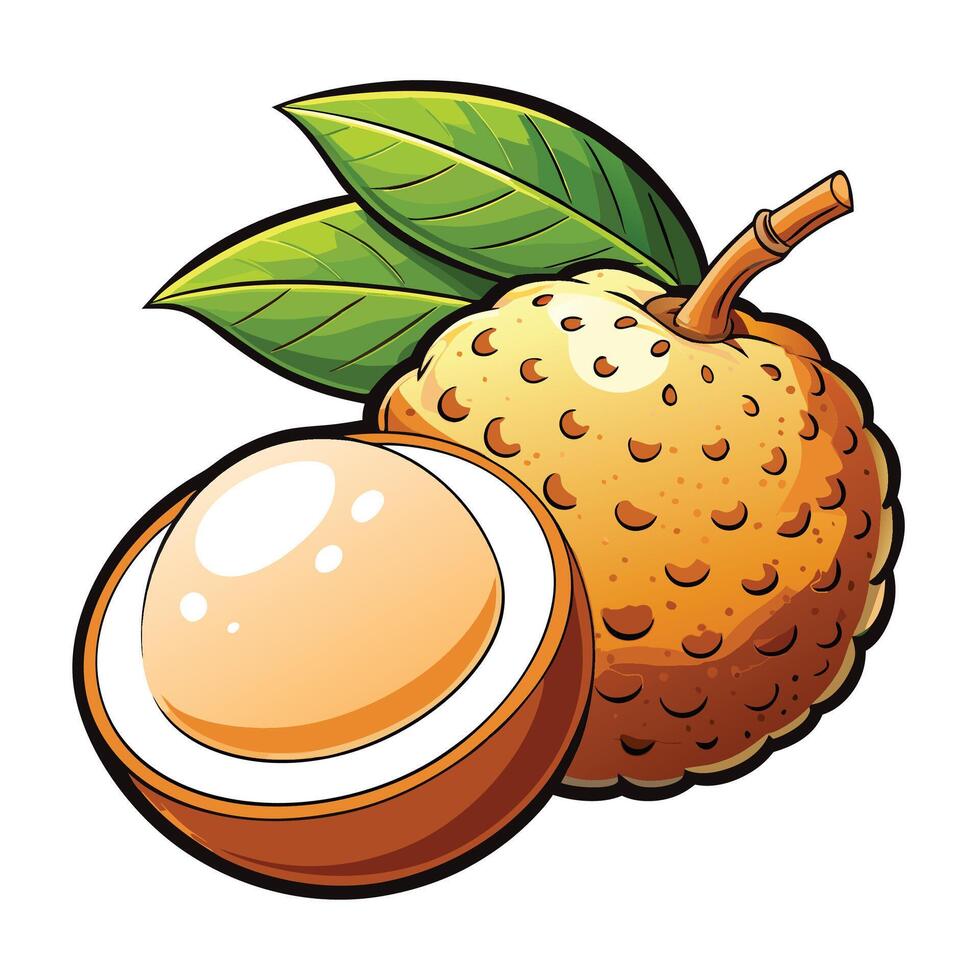 an image of a luau fruit with a green leaf vector