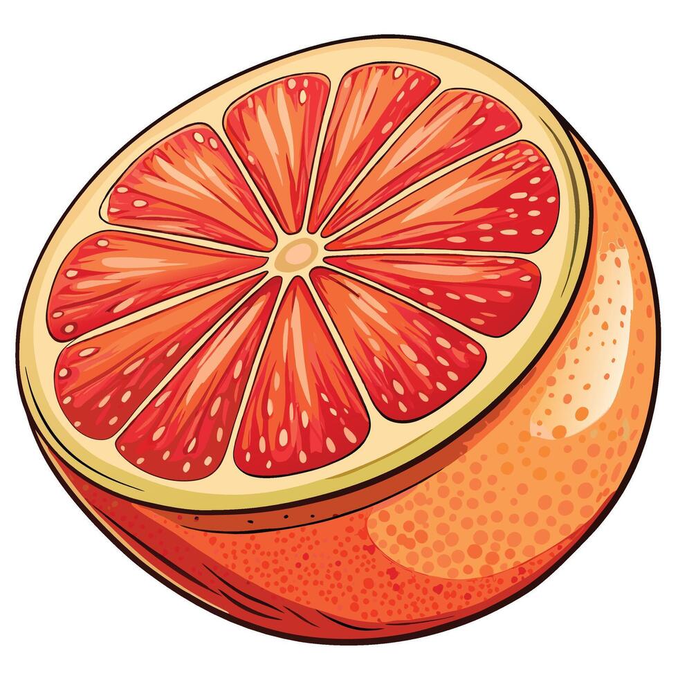 an orange slice is shown in a cartoon style vector