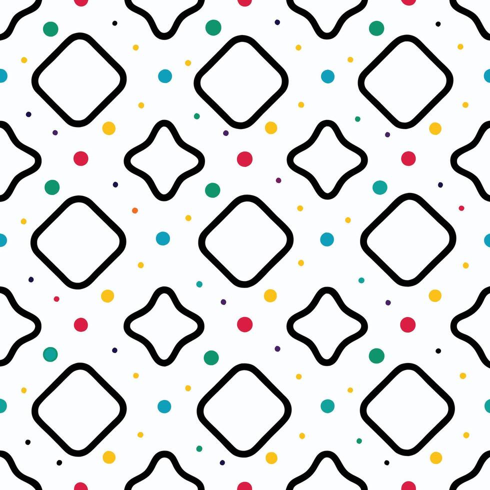 a pattern with squares and circles white background vector