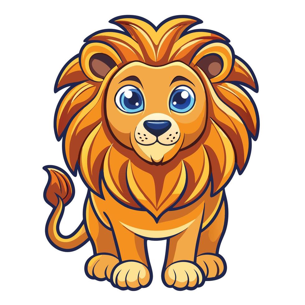 cartoon lion standing on white background vector