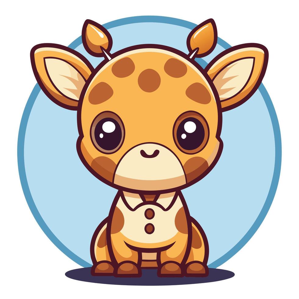 cute cartoon giraffe with a bow tie vector