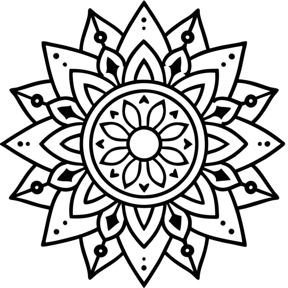 a black and white mandala , white background vector
