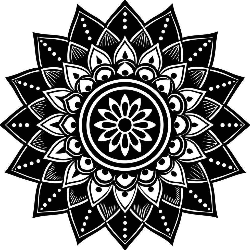 a black and white mandala design , background vector