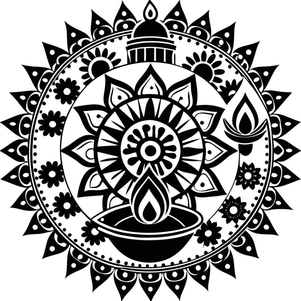 a black and white design with a, circular pattern white background vector