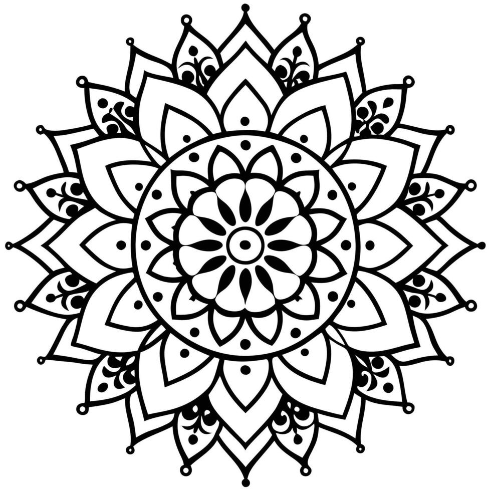 a black and , mandala design white background vector