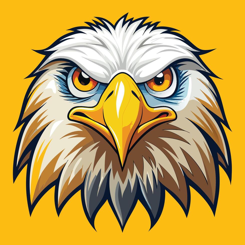 an eagle head on a yellow background vector