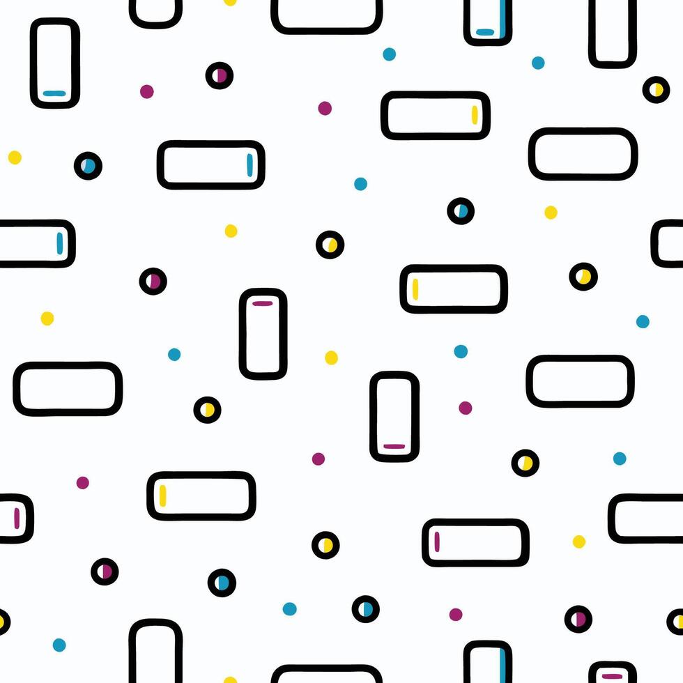 pattern with colorful squares and circles vector