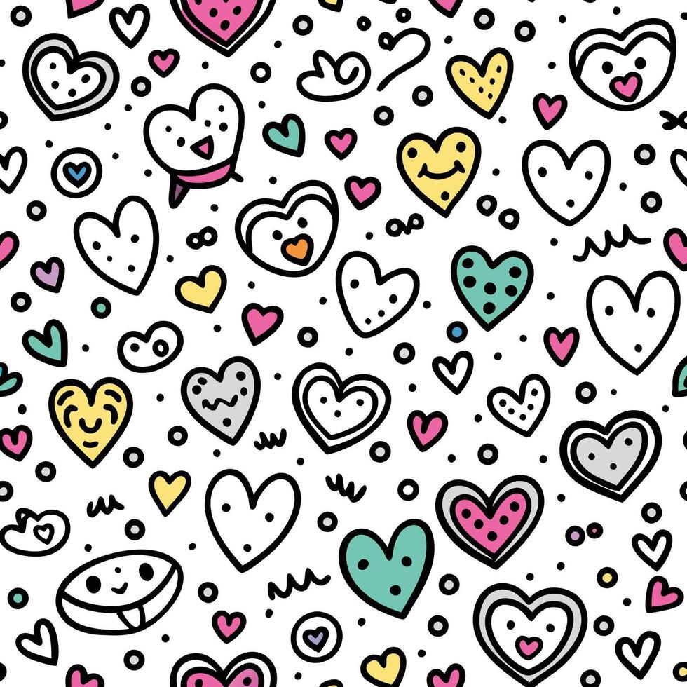 seamless pattern with hearts and hearts vector