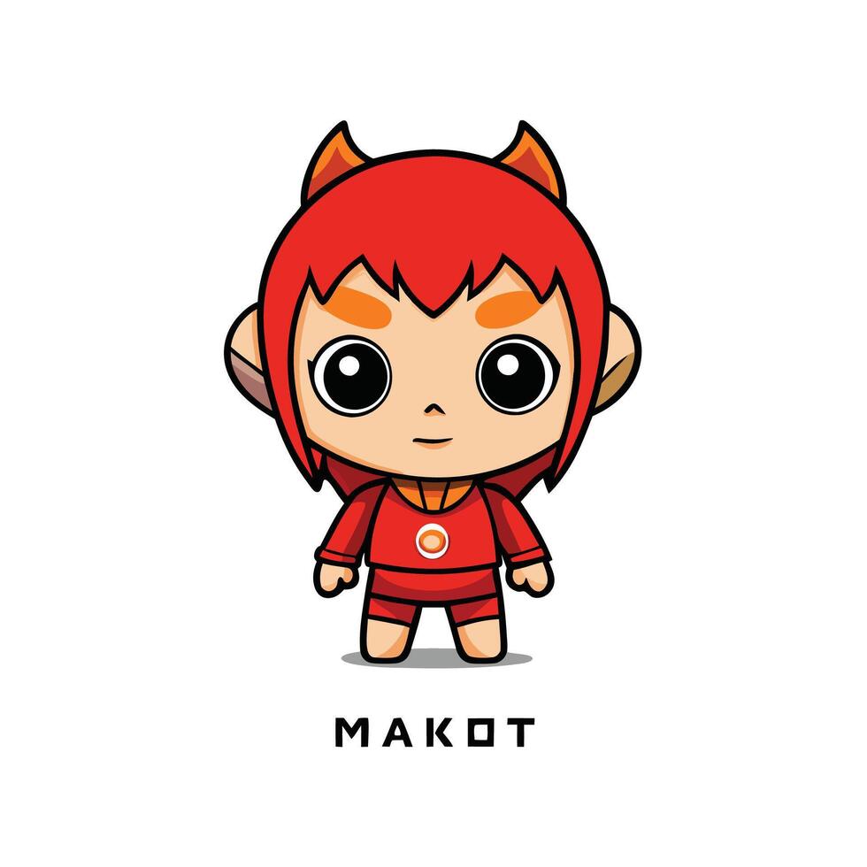 a cartoon character with the word makkot on it vector