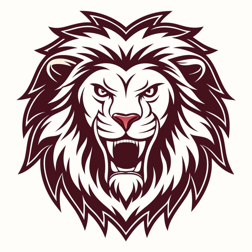 lion head logo, illustration, white background vector