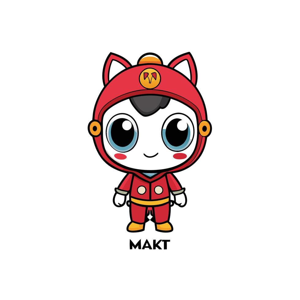 a cartoon character wearing a red and white outfit vector