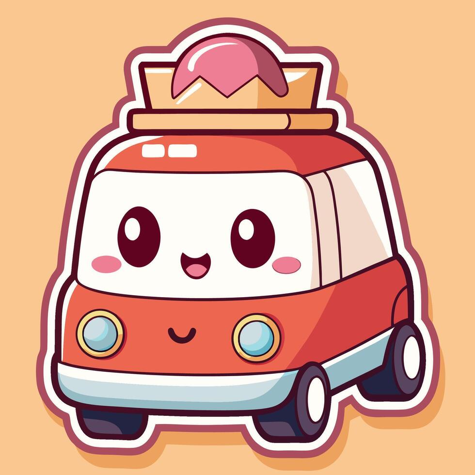 a cartoon car with a crown on top vector