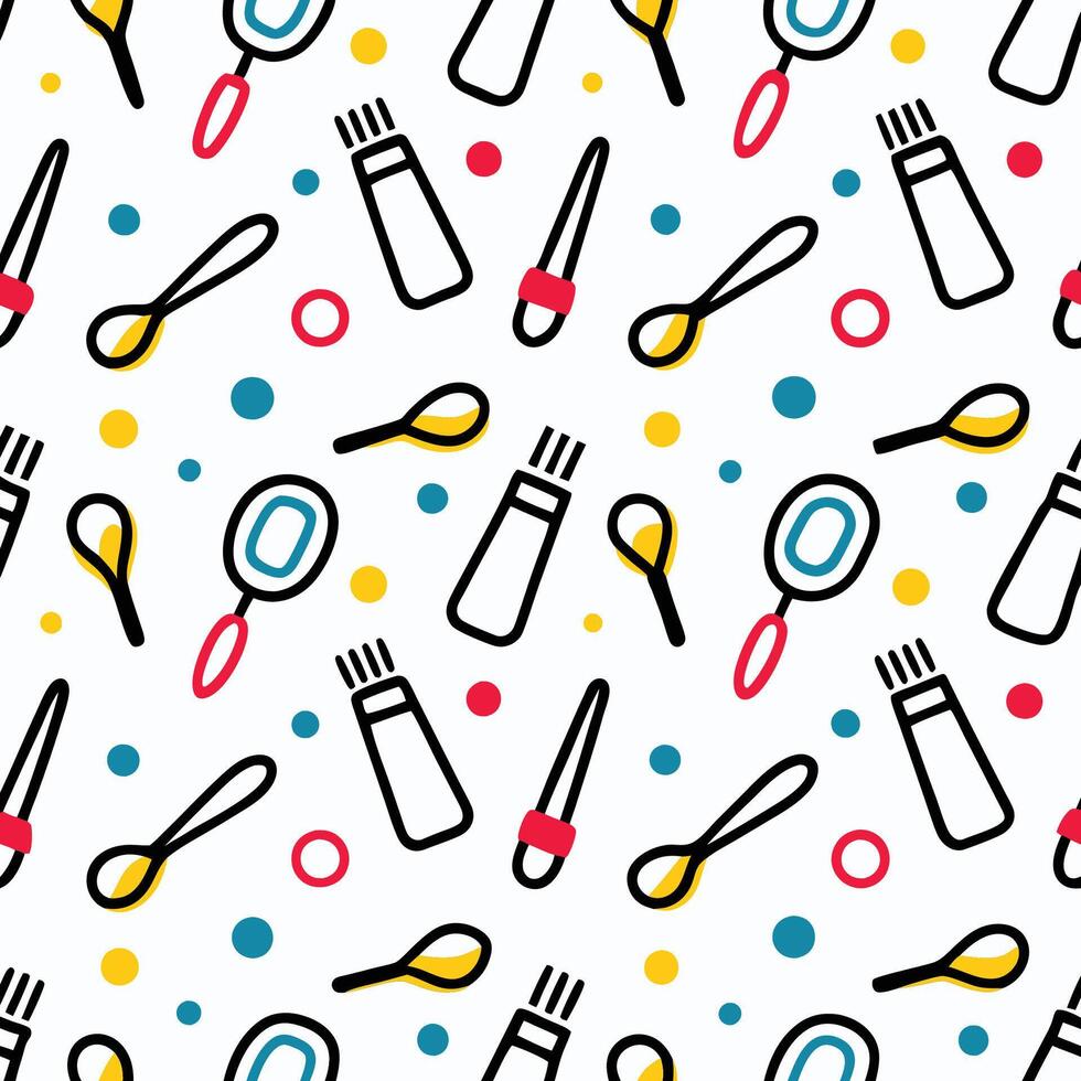 seamless pattern with colorful objects brushes vector