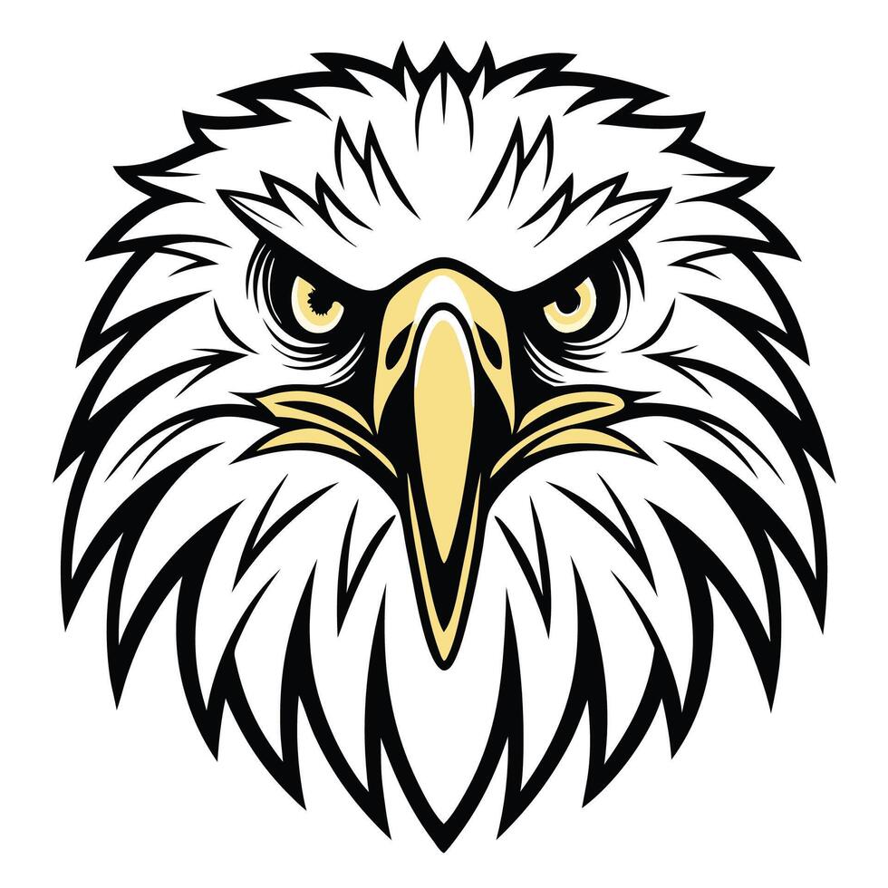 an eagle head with a black white background vector