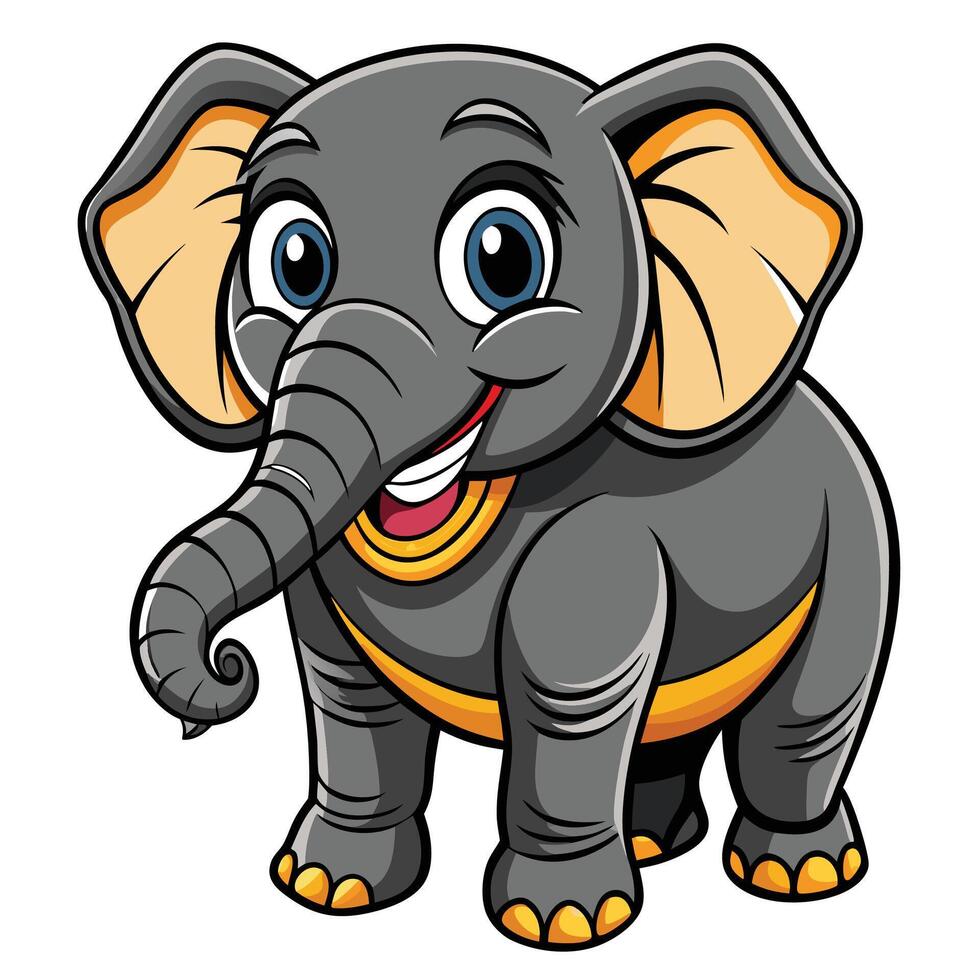 cartoon elephant white background illustration vector