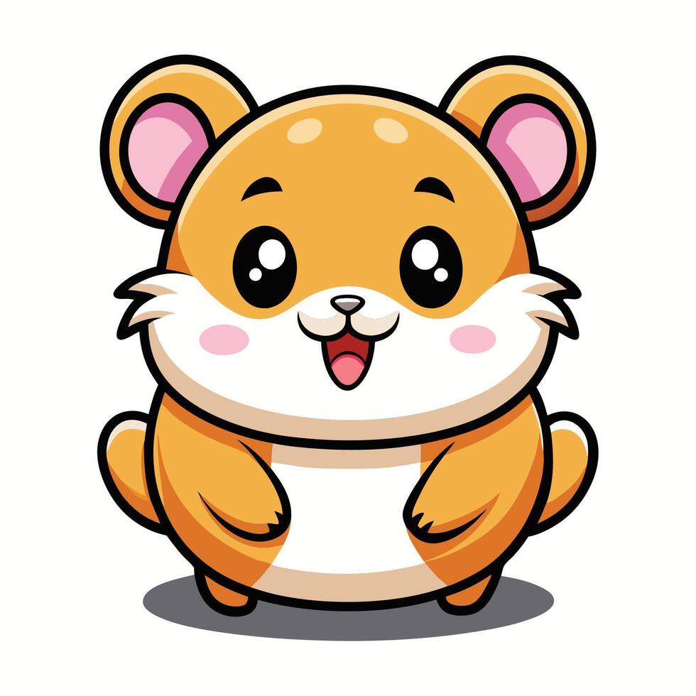 a cartoon hamster with big smile on its face white background vector