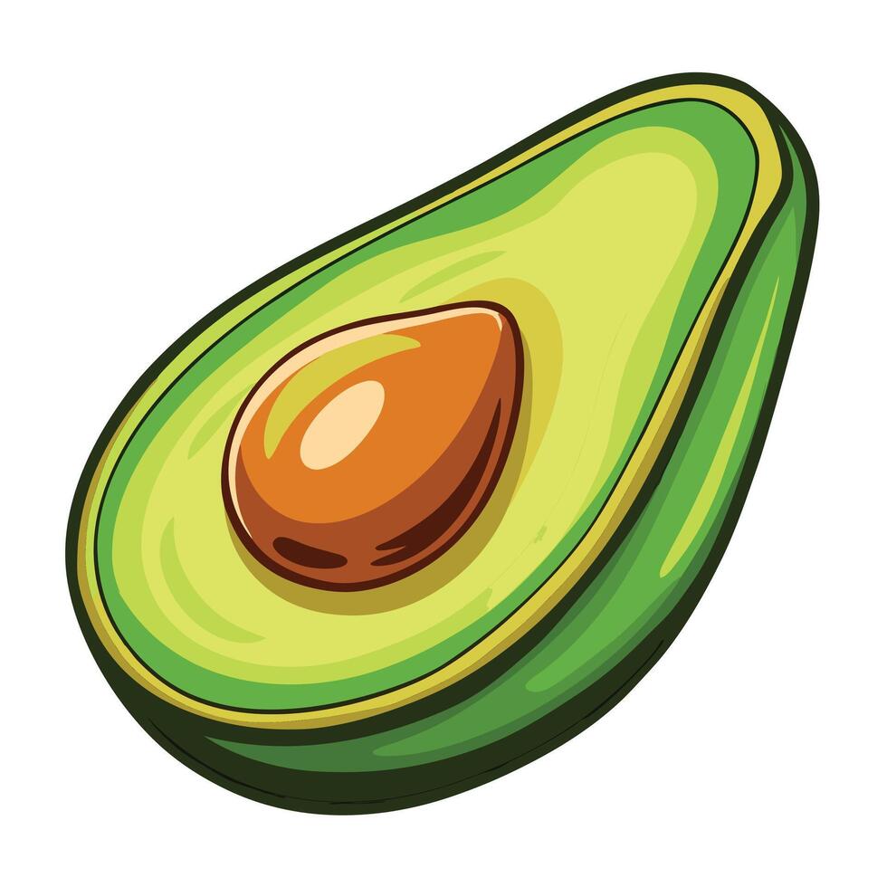 an avocado is shown style white background white background vector