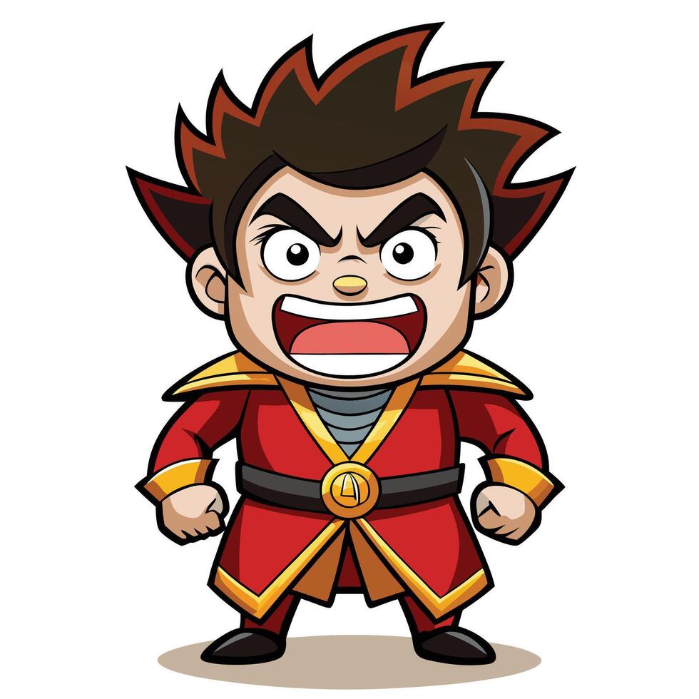 a cartoon character with red hair and a red coat vector