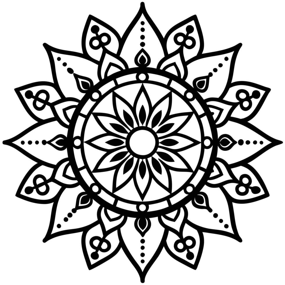 black and white mandala, design background , vector