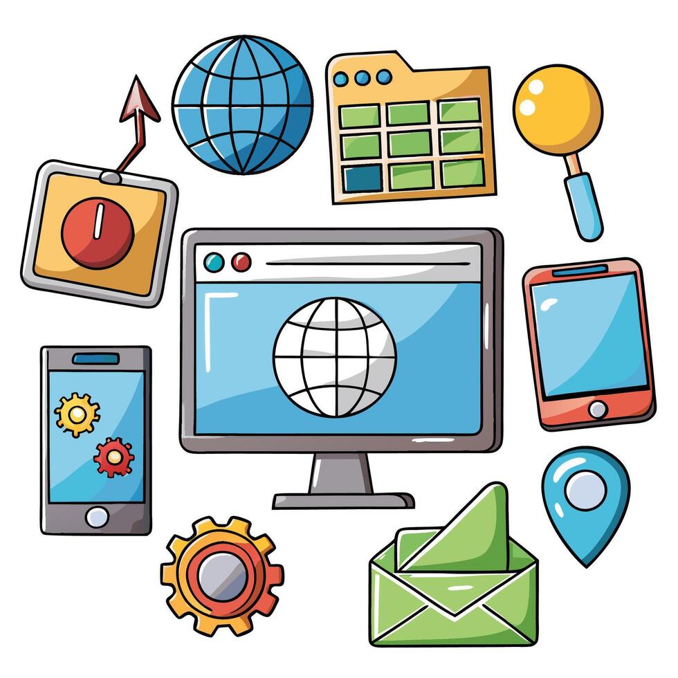 internet and web design icons,illustration vector