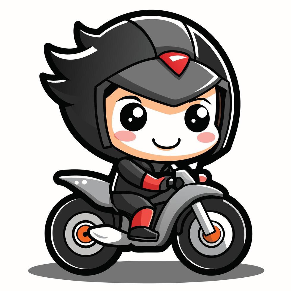 cartoon character riding motorcycle white background white background white background vector
